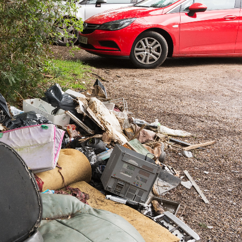 Rubbish dumped at the side of the road