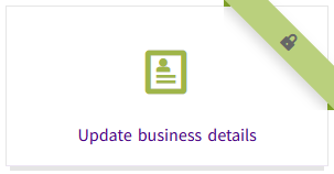 The 'Update business details' tile in the Supplier Self-Service system