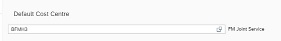 Default cost centre