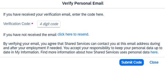 Verify personal email