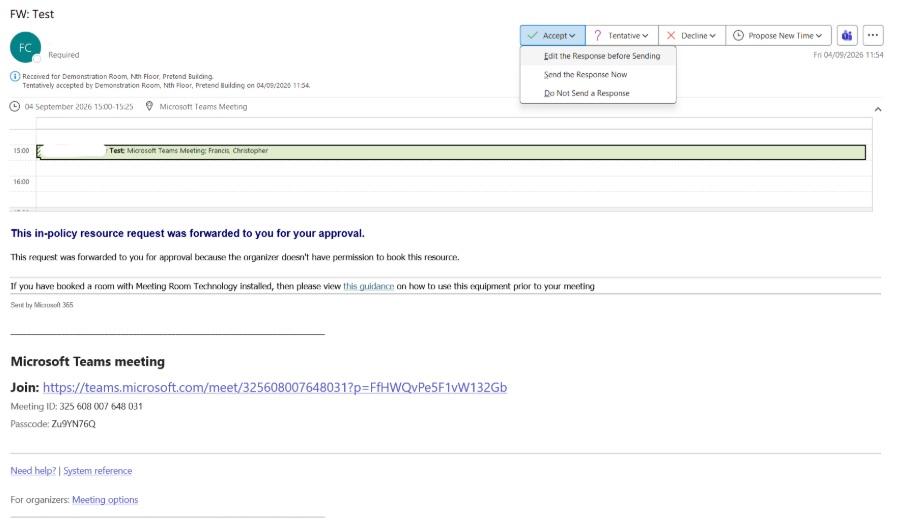 In-policy resource request