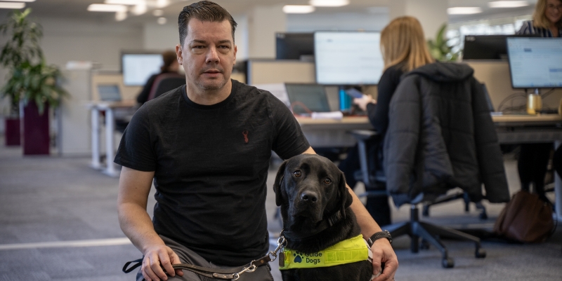 man with guidedog