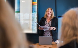 women giving a presentation
