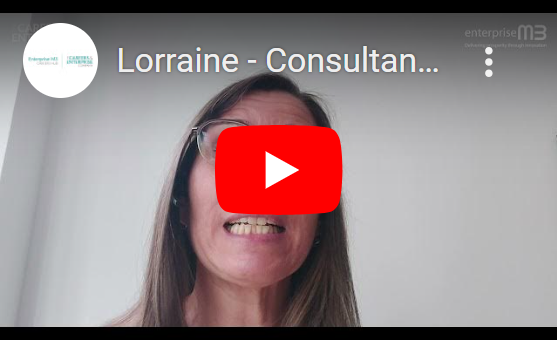 Image of a video thumbnail, linking to a YouTube video of Lorraine - Business – Consultant