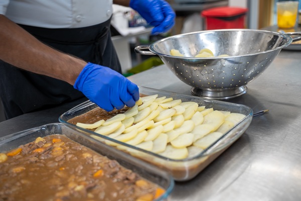 Kitchen preparation at a care home