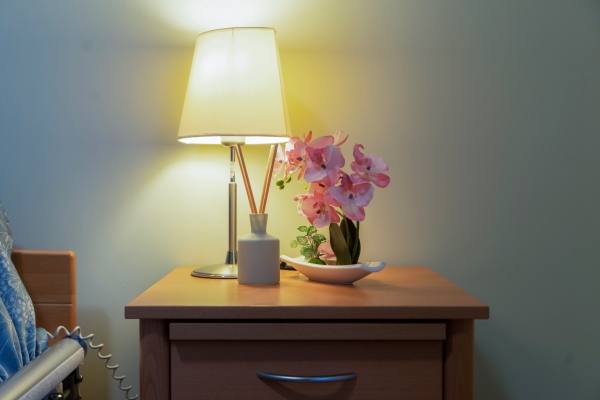 A care home bed side table