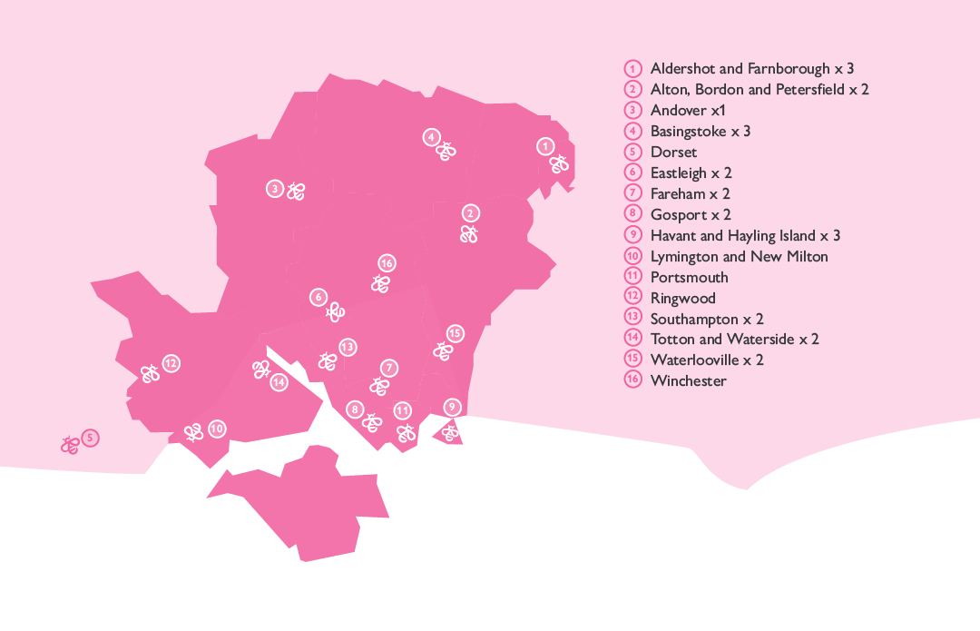Hampshire Hive map