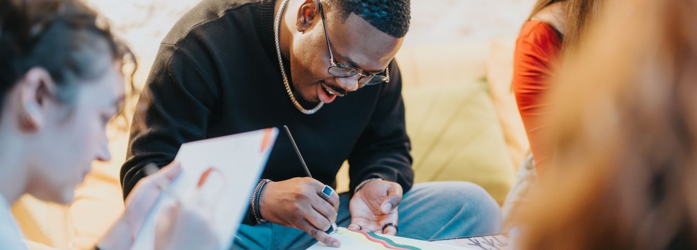 A man painting