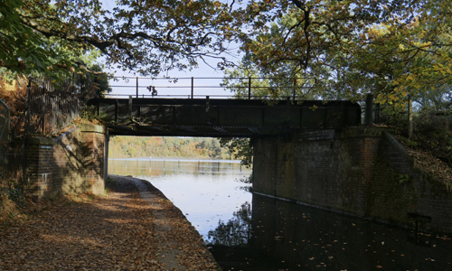 View of Mytchett Lake Railway Bridge