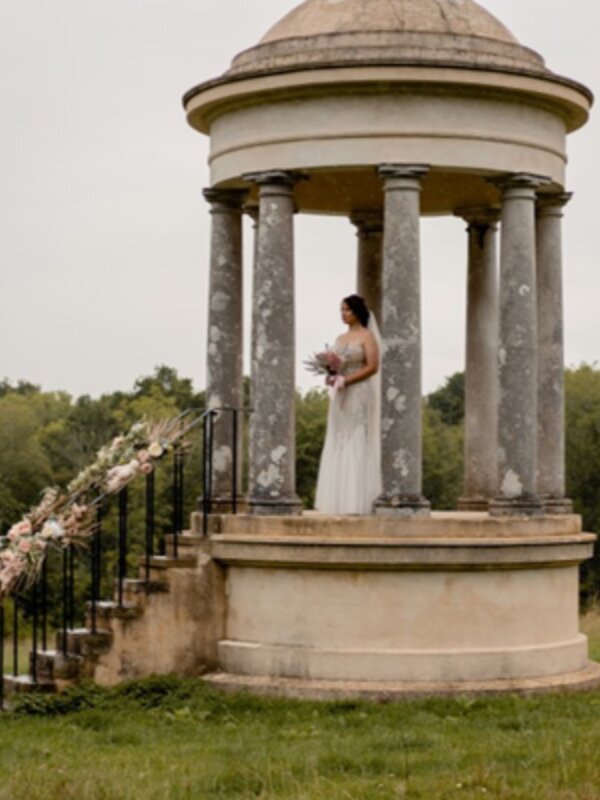a bride celebrating her wedding day
