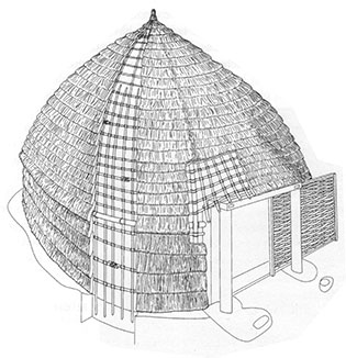 Danebury Roundhouse Earth Seat
