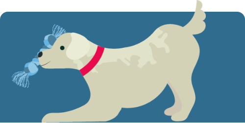 cartoon dog playing