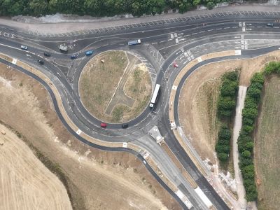 Broadway Roundabout aerial view