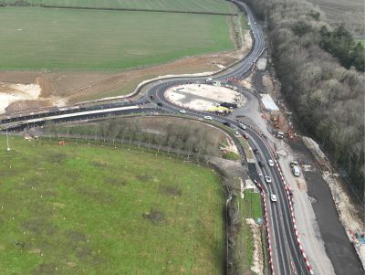 Broadway roundabout aerial view