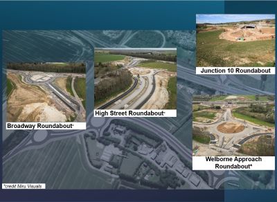 Progress of the four roundabouts – April 2026.