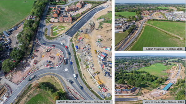 Overhead view of Botley Bypass