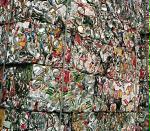 Collected and crushed tins