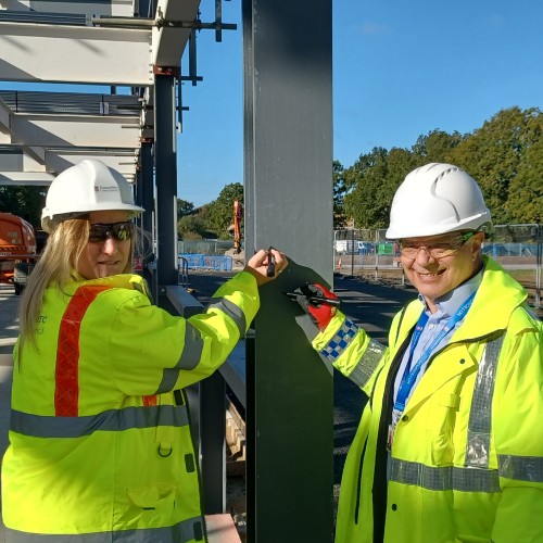 Frame-signing ceremony marks milestone in construction of new special needs school in Eastleigh
