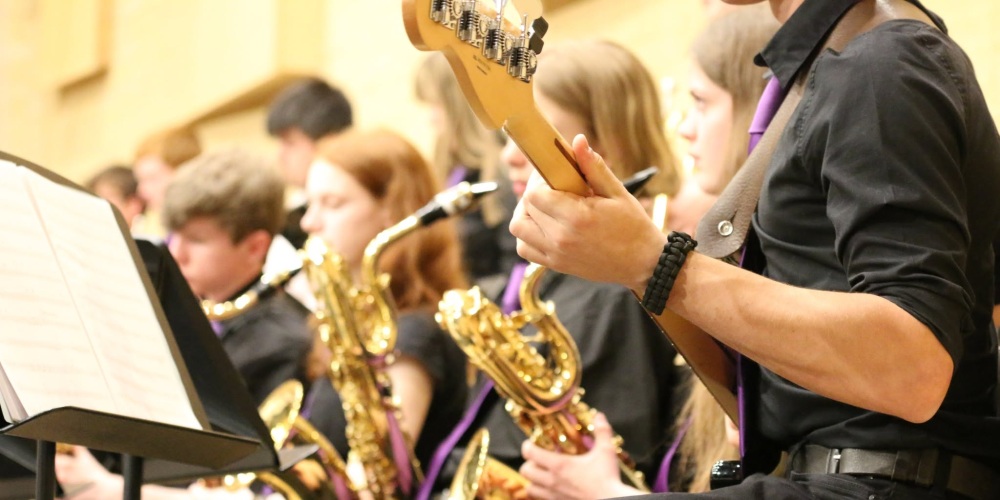jazz ensemble rehearsing