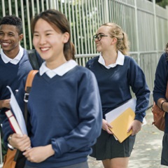 Happy school pupils