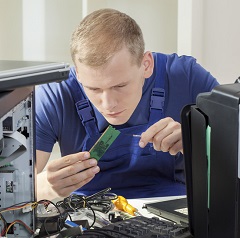Image of engineer working on PC