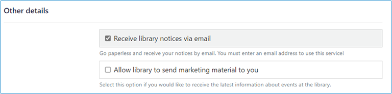 Receive library notices via email