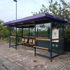 image of bus top with benches