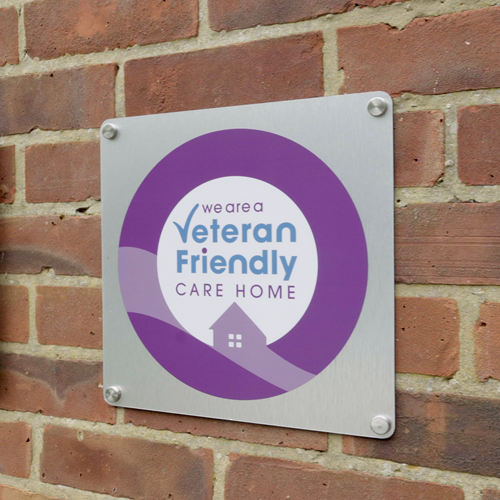 Veteran Friendly care home plaque