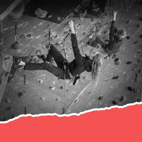 People on a climbing wall