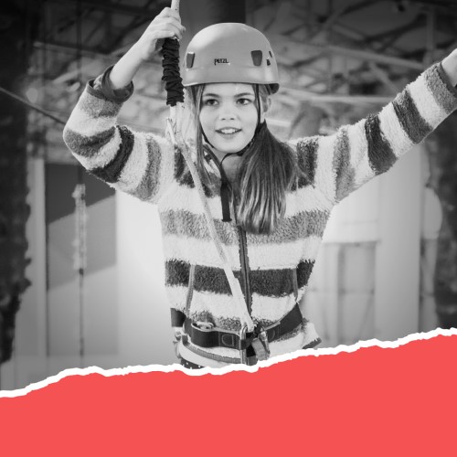 Young person in safety equipment 