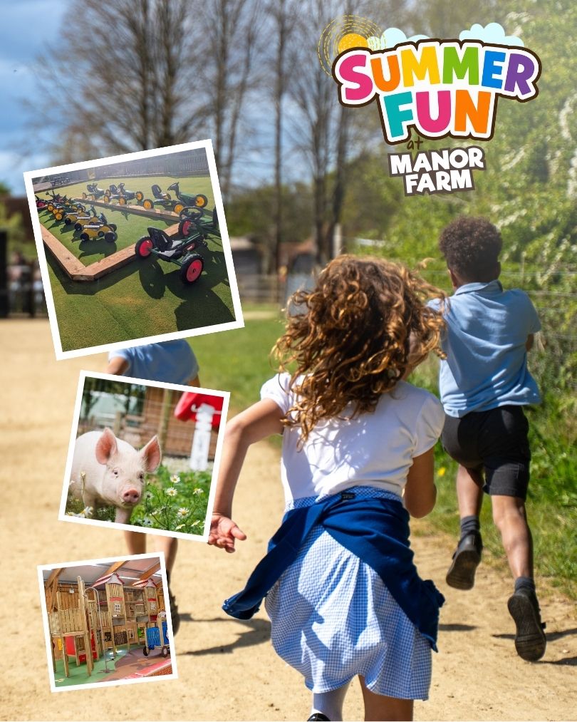 Kids running at Manor Farm