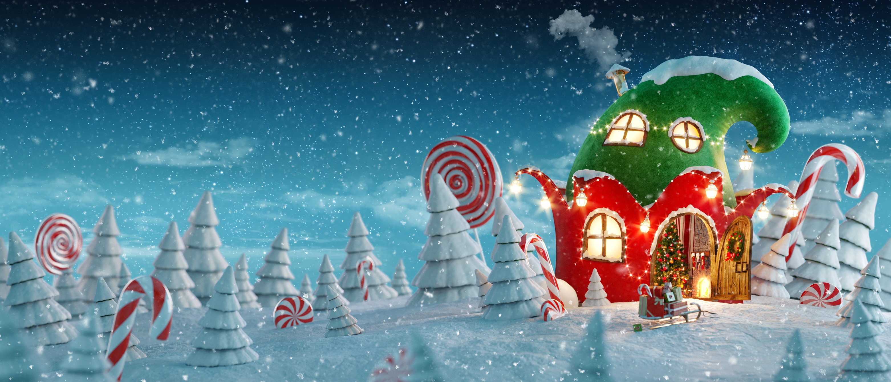 Candy Cane Elf House