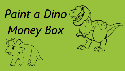 kids paint a dinosaur money box