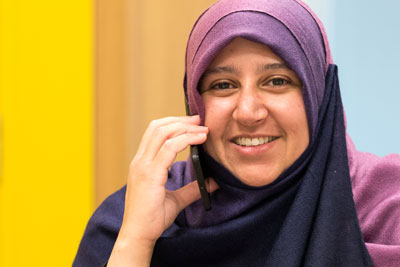 Lady on phone