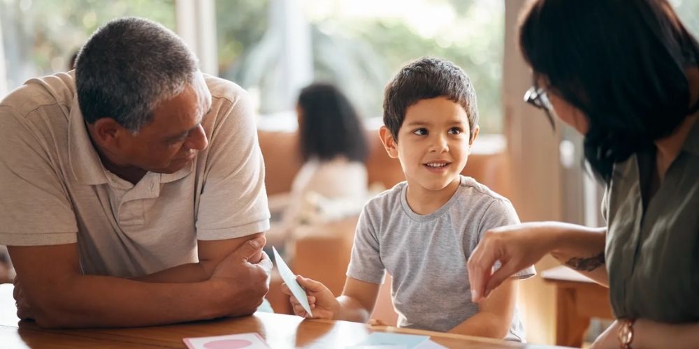 Foster carers with a child