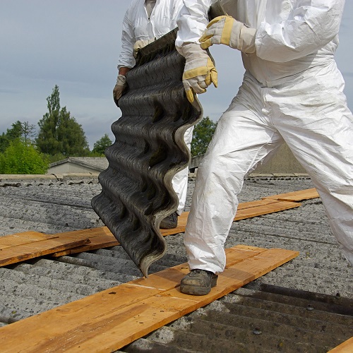 Asbestos inspectors on a roof