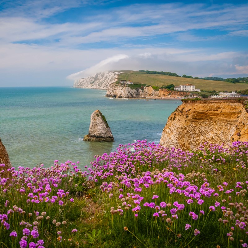 View over the cliffs at the Isle of Wight