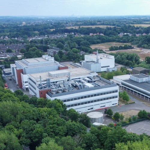Aerial view of an industrial estate