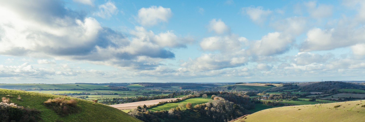 Aerial view of the countryside