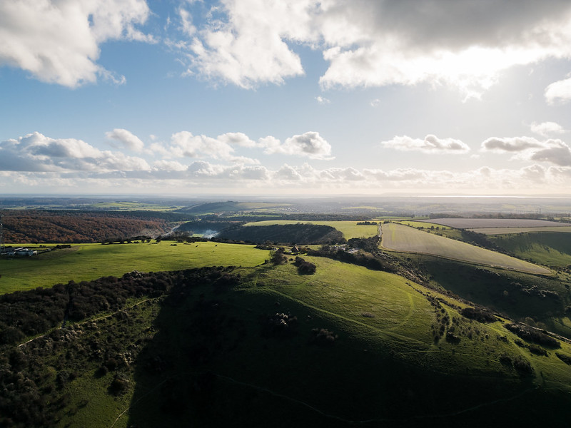 Aerial view of Hampshire countryside
