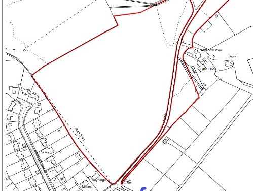 Hook Park Road land boundary outline