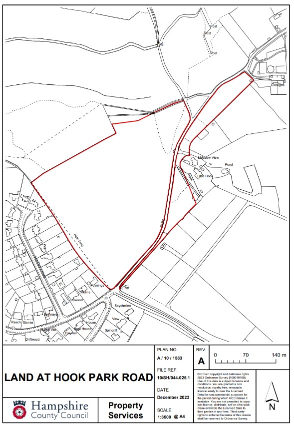Hook Park Road boundary