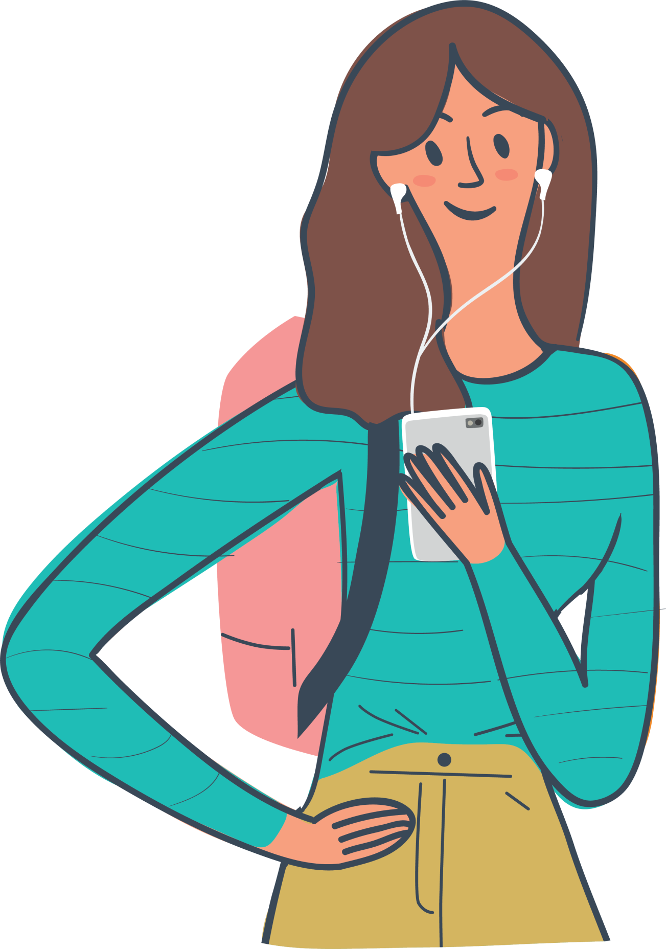 Cartoon illustration of a young person
