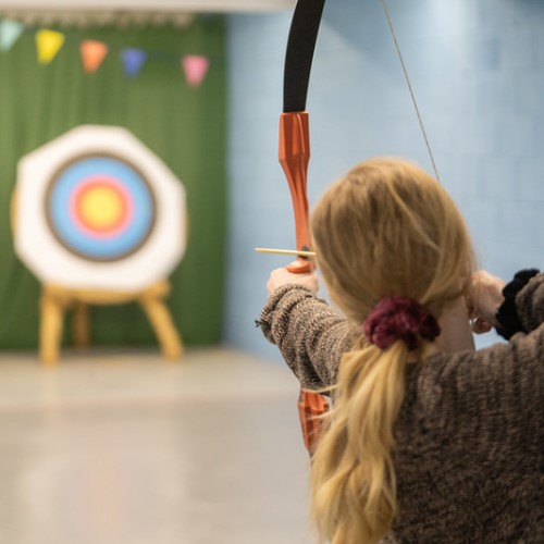 Girl doing archery