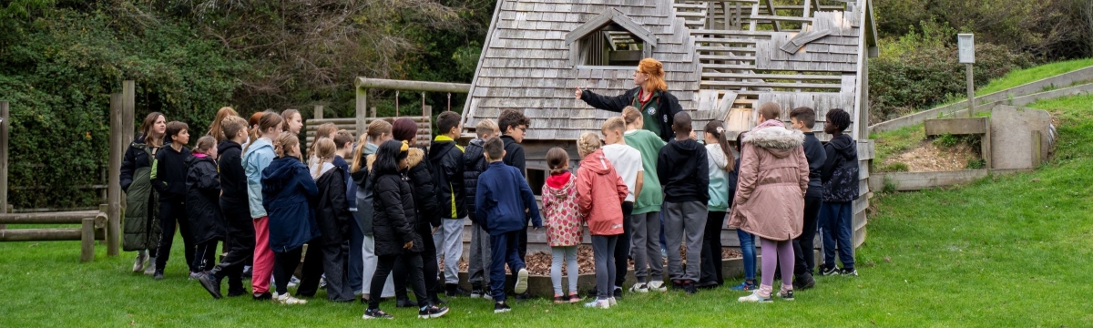 Group of children engaged in outdoor learning