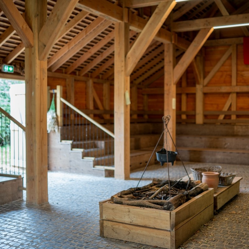 Education area in barn