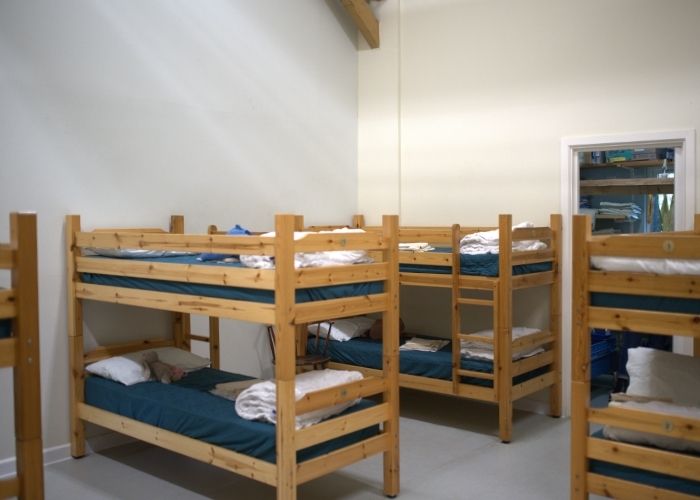 A dormitory with bunkbeds