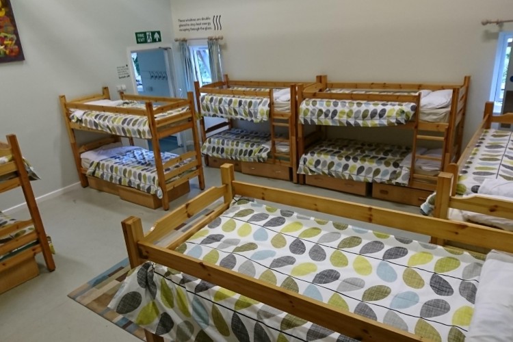 A dormitory with bunkbeds