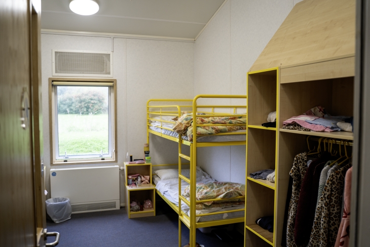 A dormitory with bunkbeds