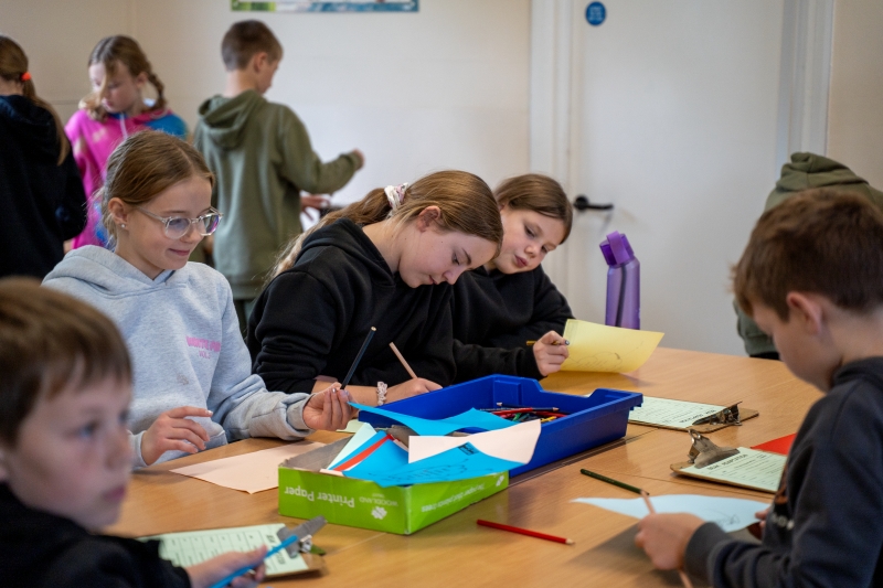 Children focusing on a classroom activity